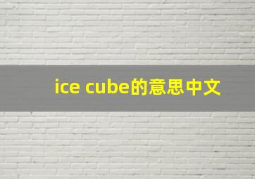 ice cube的意思中文